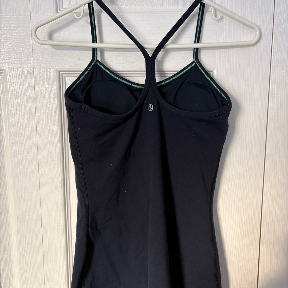 Lululemon Navy Y Back Tank with Bra Insert